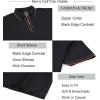 imageAlex Vando Mens Zipper Golf Shirt Moisture Wicking Zip Up Solid Fashion Polo ShirtsBlack