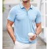 imageAlex Vando Mens Zipper Golf Shirt Moisture Wicking Zip Up Solid Fashion Polo ShirtsBlue
