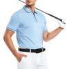 imageAlex Vando Mens Zipper Golf Shirt Moisture Wicking Zip Up Solid Fashion Polo ShirtsBlue