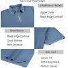 imageAlex Vando Mens Zipper Golf Shirt Moisture Wicking Zip Up Solid Fashion Polo ShirtsTurquoise