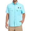 imageAlex Vando Printed Fishing Shirts Short Sleeve Outdoor Casual Shirt with Mesh InsideAqua