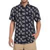 imageAlex Vando Printed Fishing Shirts Short Sleeve Outdoor Casual Shirt with Mesh InsideBlack Shell