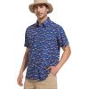 imageAlex Vando Printed Fishing Shirts Short Sleeve Outdoor Casual Shirt with Mesh InsideDarkblue Fish