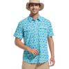 imageAlex Vando Printed Fishing Shirts Short Sleeve Outdoor Casual Shirt with Mesh InsideGreen Fish