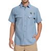 imageAlex Vando Printed Fishing Shirts Short Sleeve Outdoor Casual Shirt with Mesh InsideSlate