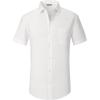 imageAlex Vando Mens Short Sleeve Dress Shirt Solid Cotton Stretch Button Down Shirt with PocketWhite
