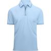 imageAlex Vando Mens Zipper Golf Shirt Moisture Wicking Zip Up Solid Fashion Polo ShirtsBlue