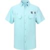 imageAlex Vando Printed Fishing Shirts Short Sleeve Outdoor Casual Shirt with Mesh InsideAqua