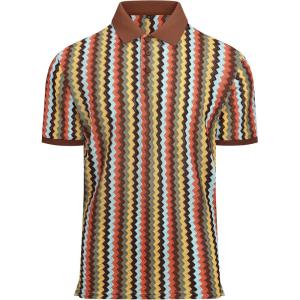 imageAlex Vando Mens Lace Polo Shirts Fashion Vibrant Short Sleeve Casual Shirts for MenBlue Multi