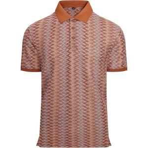 imageAlex Vando Mens Lace Polo Shirts Fashion Vibrant Short Sleeve Casual Shirts for MenBrown
