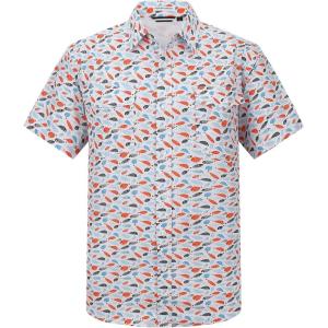 imageAlex Vando Printed Fishing Shirts Short Sleeve Outdoor Casual Shirt with Mesh InsideWhite Fish