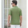 imageAlex Vando Mens Cotton Polo Shirts VNeck Short Sleeve Casual Shirts for MenArmy Jacquard