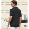 imageAlex Vando Mens Cotton Polo Shirts VNeck Short Sleeve Casual Shirts for MenBlack Jacquard