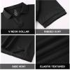 imageAlex Vando Mens Cotton Polo Shirts VNeck Short Sleeve Casual Shirts for MenBlack Jacquard