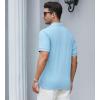 imageAlex Vando Mens Cotton Polo Shirts VNeck Short Sleeve Casual Shirts for MenBlue Jacquard