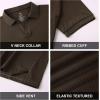 imageAlex Vando Mens Cotton Polo Shirts VNeck Short Sleeve Casual Shirts for MenBrown Jacquard
