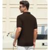 imageAlex Vando Mens Cotton Polo Shirts VNeck Short Sleeve Casual Shirts for MenBrown Jacquard