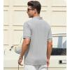 imageAlex Vando Mens Cotton Polo Shirts VNeck Short Sleeve Casual Shirts for MenGrey Jacquard