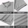imageAlex Vando Mens Cotton Polo Shirts VNeck Short Sleeve Casual Shirts for MenGrey Jacquard