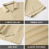 imageAlex Vando Mens Cotton Polo Shirts VNeck Short Sleeve Casual Shirts for MenKhaki Jacquard