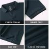 imageAlex Vando Mens Cotton Polo Shirts VNeck Short Sleeve Casual Shirts for MenNavy Jacquard