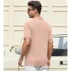 imageAlex Vando Mens Cotton Polo Shirts VNeck Short Sleeve Casual Shirts for MenPink Jacquard