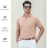 imageAlex Vando Mens Cotton Polo Shirts VNeck Short Sleeve Casual Shirts for MenPink Jacquard