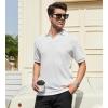 imageAlex Vando Mens Cotton Polo Shirts VNeck Short Sleeve Casual Shirts for MenWhite Jacquard