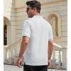 imageAlex Vando Mens Cotton Polo Shirts VNeck Short Sleeve Casual Shirts for MenWhite Jacquard