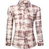 imageAlex Vando Womens Flannel Shirt Regular Long Sleeve Button Down Flannel Shirts for WomenDistressed BeigeBrown