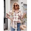 imageAlex Vando Womens Flannel Shirt Regular Long Sleeve Button Down Flannel Shirts for WomenDistressed BeigeBrown