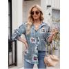 imageAlex Vando Womens Flannel Shirt Regular Long Sleeve Button Down Flannel Shirts for WomenDistressed Blue