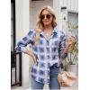 imageAlex Vando Womens Flannel Shirt Regular Long Sleeve Button Down Flannel Shirts for WomenDistressed BlueViolet