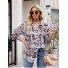 imageAlex Vando Womens Flannel Shirt Regular Long Sleeve Button Down Flannel Shirts for WomenDistressed PurpleBrown