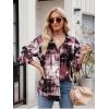 imageAlex Vando Womens Flannel Shirt Regular Long Sleeve Button Down Flannel Shirts for WomenDistressed Rose