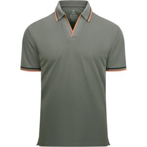 imageAlex Vando Mens Cotton Polo Shirts VNeck Short Sleeve Casual Shirts for MenFashion Army