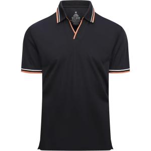 imageAlex Vando Mens Cotton Polo Shirts VNeck Short Sleeve Casual Shirts for MenFashion Black