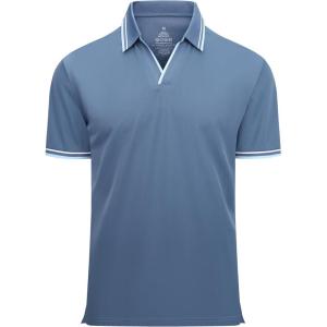 imageAlex Vando Mens Cotton Polo Shirts VNeck Short Sleeve Casual Shirts for MenFashion Turquoise