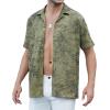 imageAlex Vando Mens Hawaiian Shirts Short Sleeve Summer Aloha Hawaii ShirtsGreenBlack
