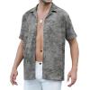 imageAlex Vando Mens Hawaiian Shirts Short Sleeve Summer Aloha Hawaii ShirtsGreyBlack