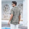 imageAlex Vando Mens Hawaiian Shirts Short Sleeve Summer Aloha Hawaii ShirtsGreyBlack