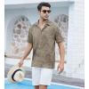 imageAlex Vando Mens Hawaiian Shirts Short Sleeve Summer Aloha Hawaii ShirtsKhakiBlack
