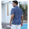 imageAlex Vando Mens Hawaiian Shirts Short Sleeve Summer Aloha Hawaii ShirtsNavy Palm