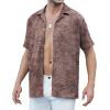 imageAlex Vando Mens Hawaiian Shirts Short Sleeve Summer Aloha Hawaii ShirtsPinkBlack