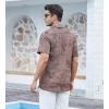 imageAlex Vando Mens Hawaiian Shirts Short Sleeve Summer Aloha Hawaii ShirtsPinkBlack