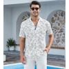 imageAlex Vando Mens Hawaiian Shirts Short Sleeve Summer Aloha Hawaii ShirtsWhite Firworks