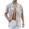 imageAlex Vando Mens Hawaiian Shirts Short Sleeve Summer Aloha Hawaii ShirtsWhiteBlack