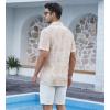 imageAlex Vando Mens Hawaiian Shirts Short Sleeve Summer Aloha Hawaii ShirtsWhiteCoffee