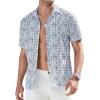 imageAlex Vando Mens Hawaiian Shirts Short Sleeve Summer Aloha Hawaii ShirtsWhiteNavy Leaf