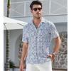 imageAlex Vando Mens Hawaiian Shirts Short Sleeve Summer Aloha Hawaii ShirtsWhiteNavy Leaf